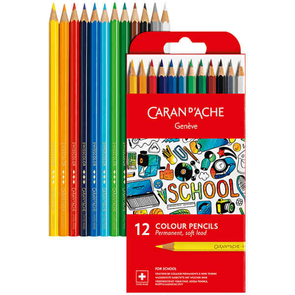 Skolset Caran d´Ache Permanent Color Pencils 12 Pcs