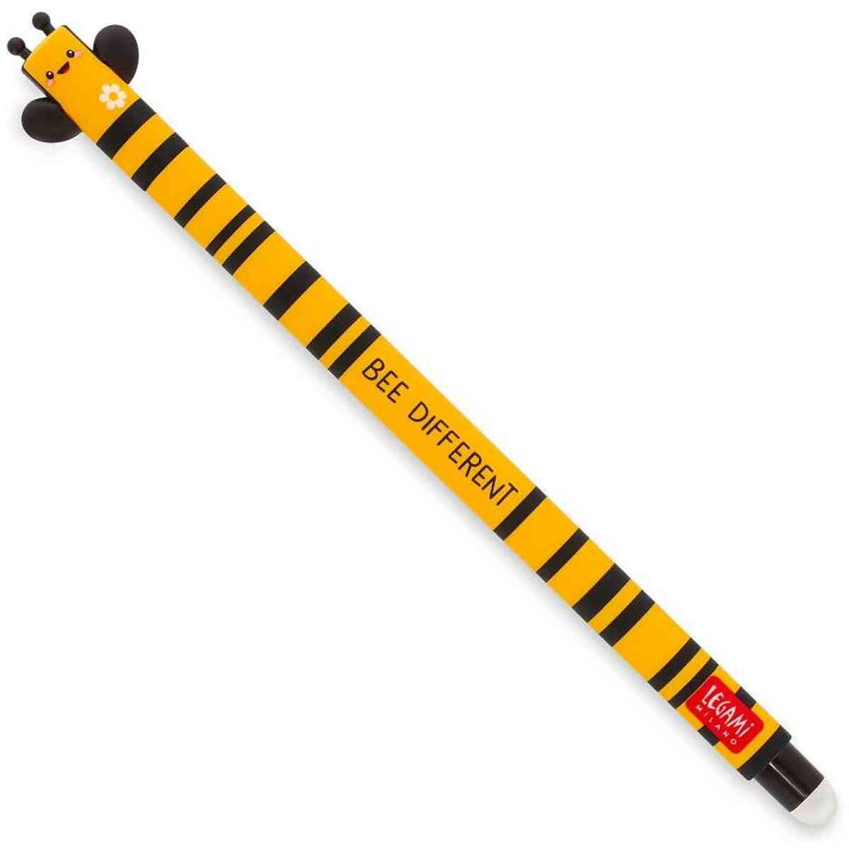Erasable gel pen, Bee, svart, gelpenna med utsuddbart bläck