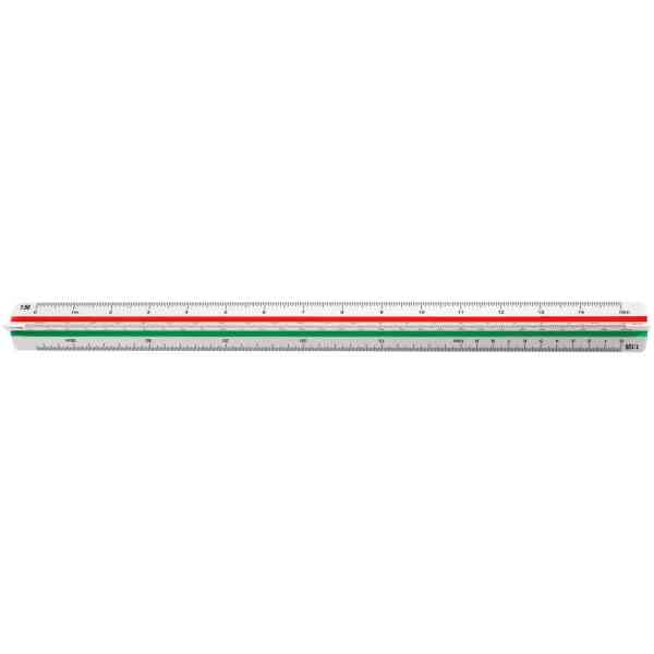 Plastic Triangular Scale, 30cm, no.2, scales: 1:20/25/50/75/100/