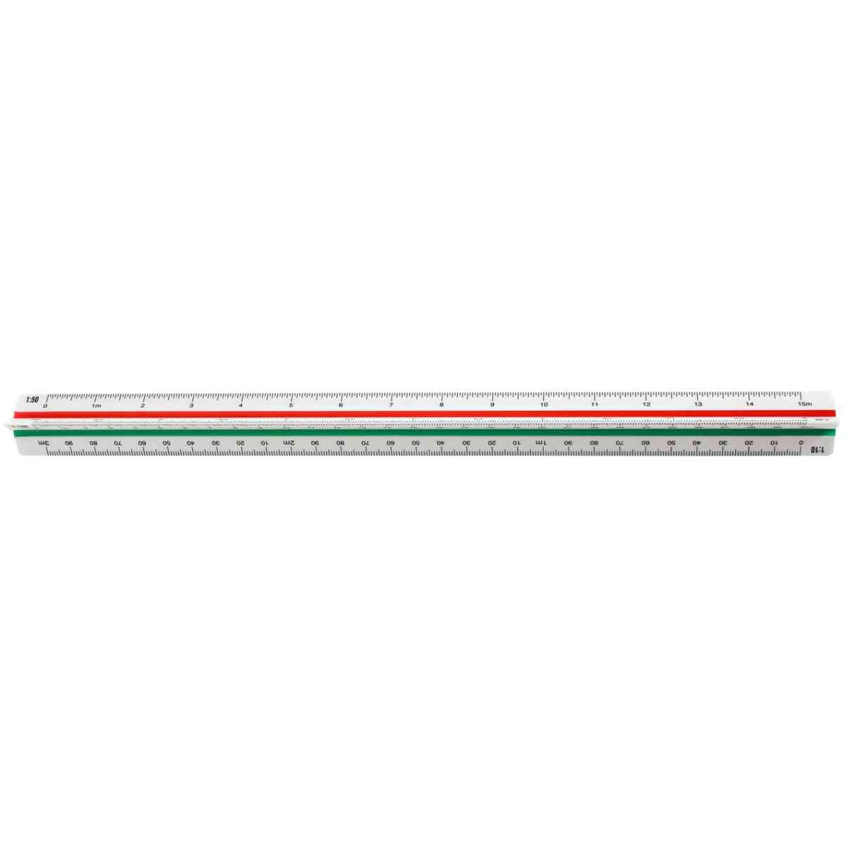 Plastic Triangular Scale, 30cm, no.4, scales: 1:2,5/5/10/20/50