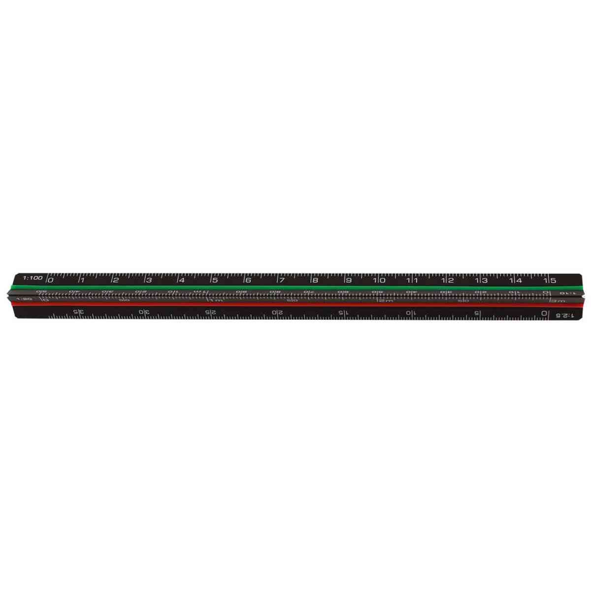 Black aluminum triangular scale, 15cm