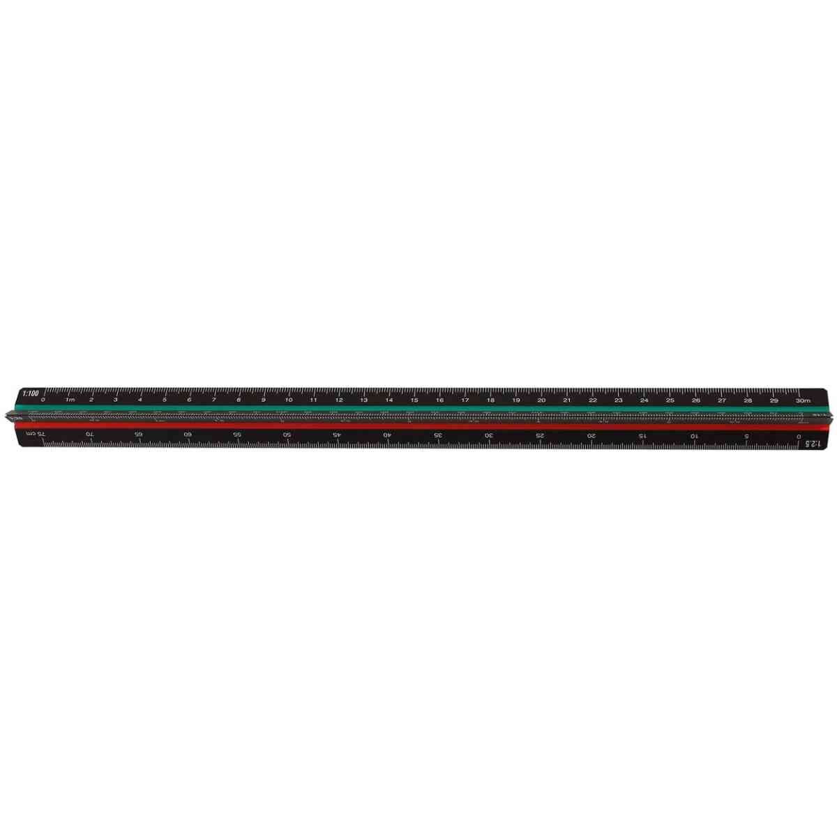 Black aluminum triangular scale, 30cm