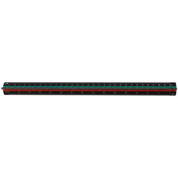 Black aluminum triangular scale, 30cm