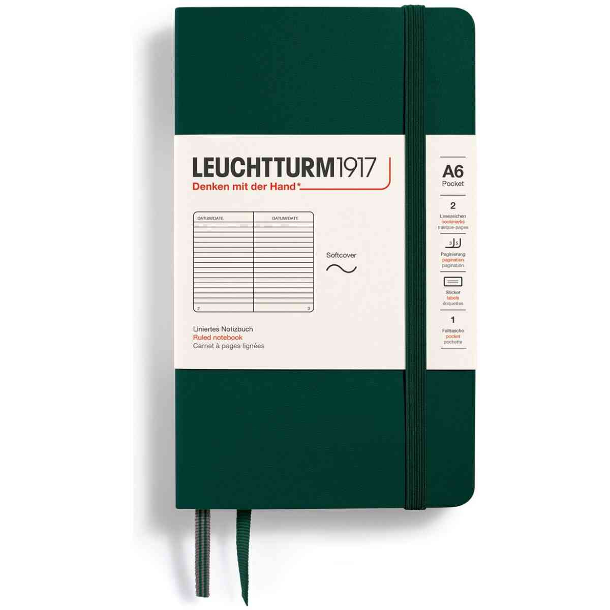 Leuchtturm1917 Notebook A6 Soft Forest Green