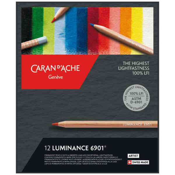 Färgpennset Caran d´Ache Luminance 6901 12 sort (5F)