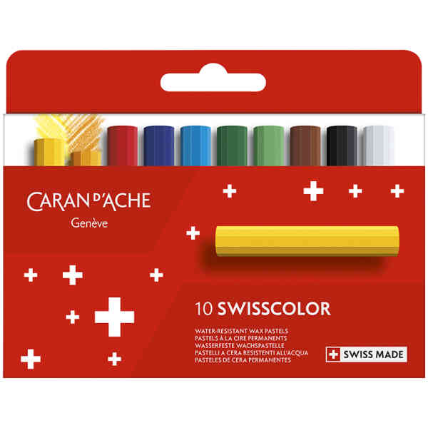 Färgpennset Caran d´Ache Swisscolor, 1/2 permanent wax colour pencils 10 pcs