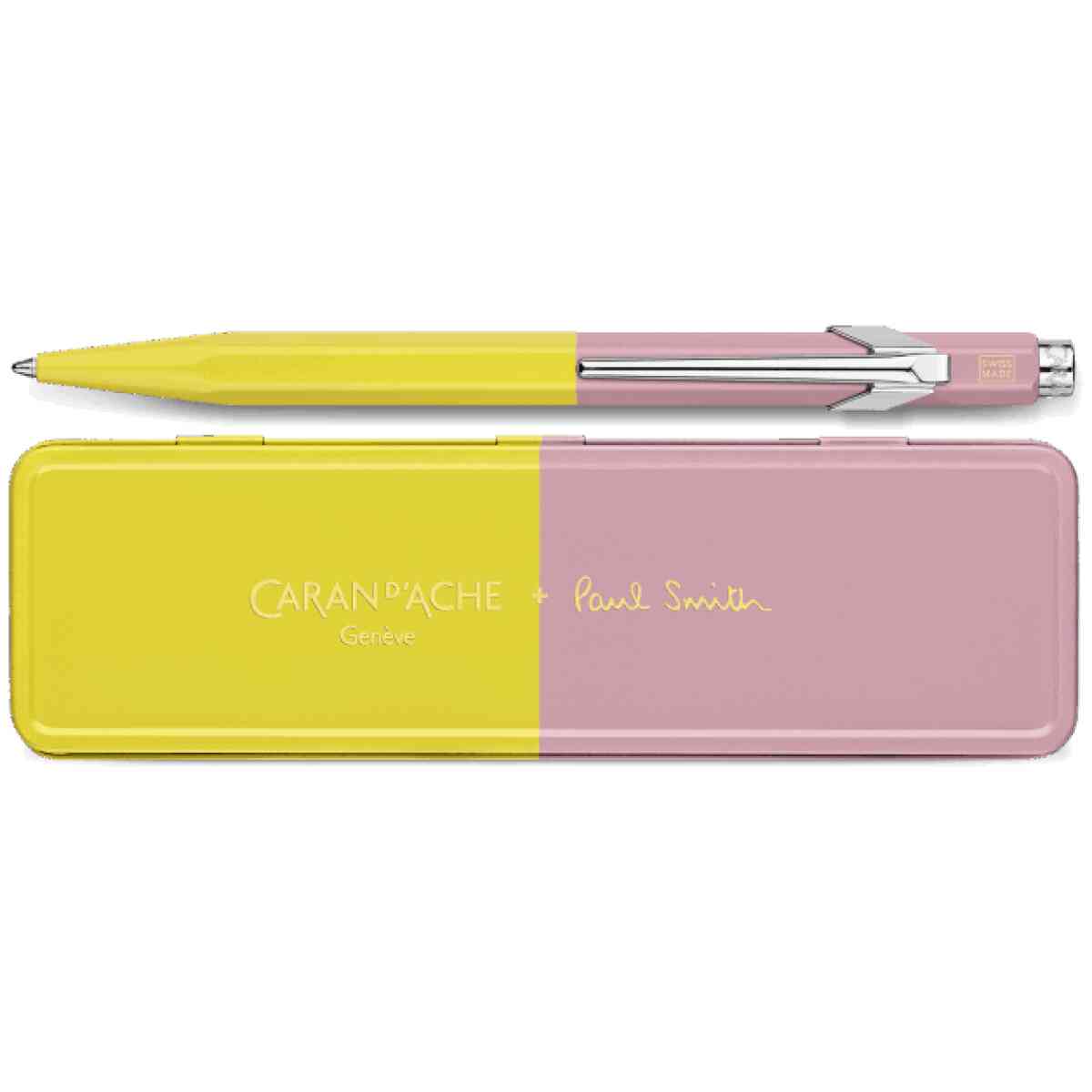 Caran d'Ache 849 Paul Smith Chartreuse Yellow & Rose Pink Ballpoint Pen Special Edition