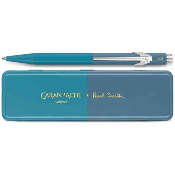 Caran d'Ache 849 Paul Smith Cyan Blue & Steel Blue Ballpoint Pen Special Edition