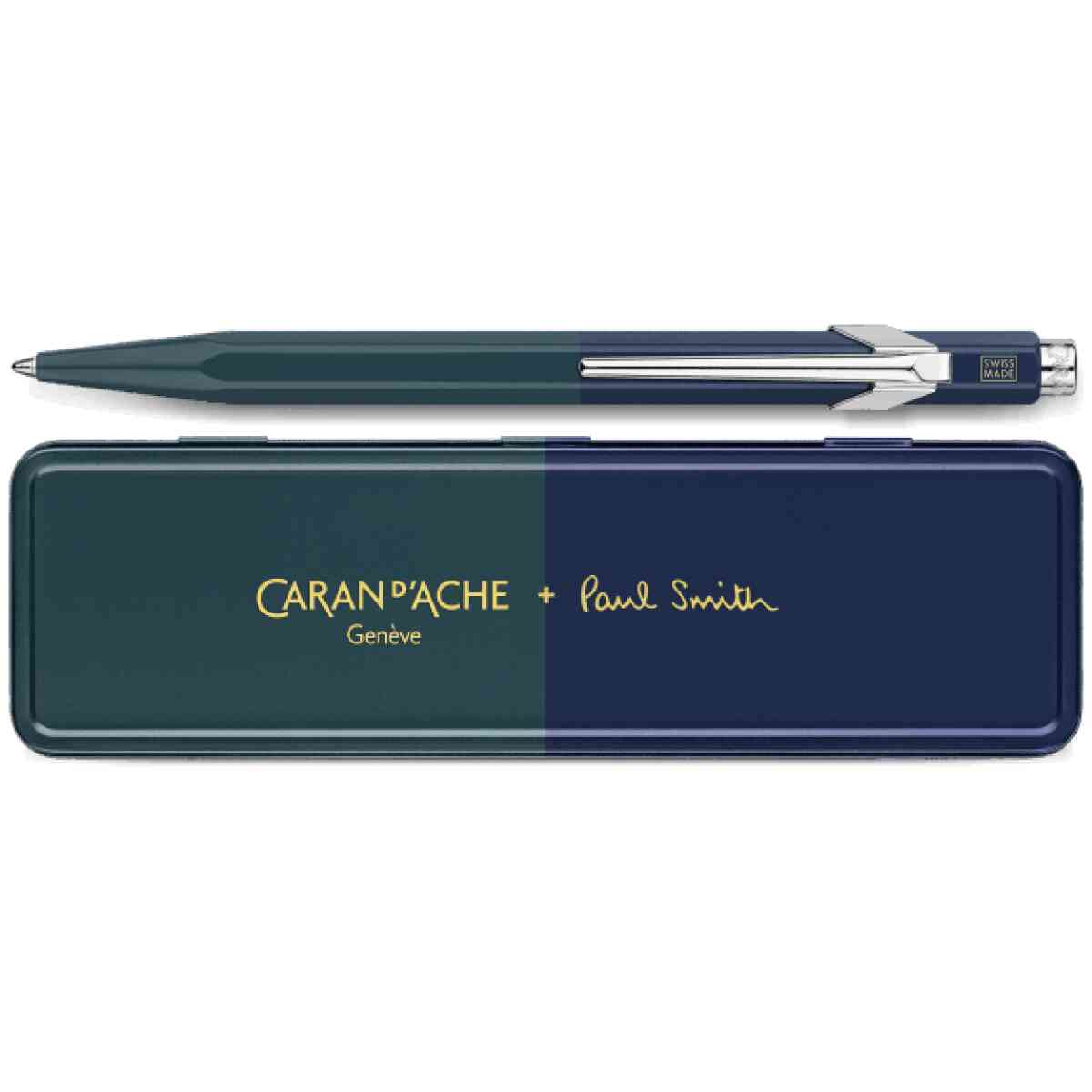 Caran d'Ache 849 Paul Smith Racing Green & Navy Blue Ballpoint Pen Special Edition