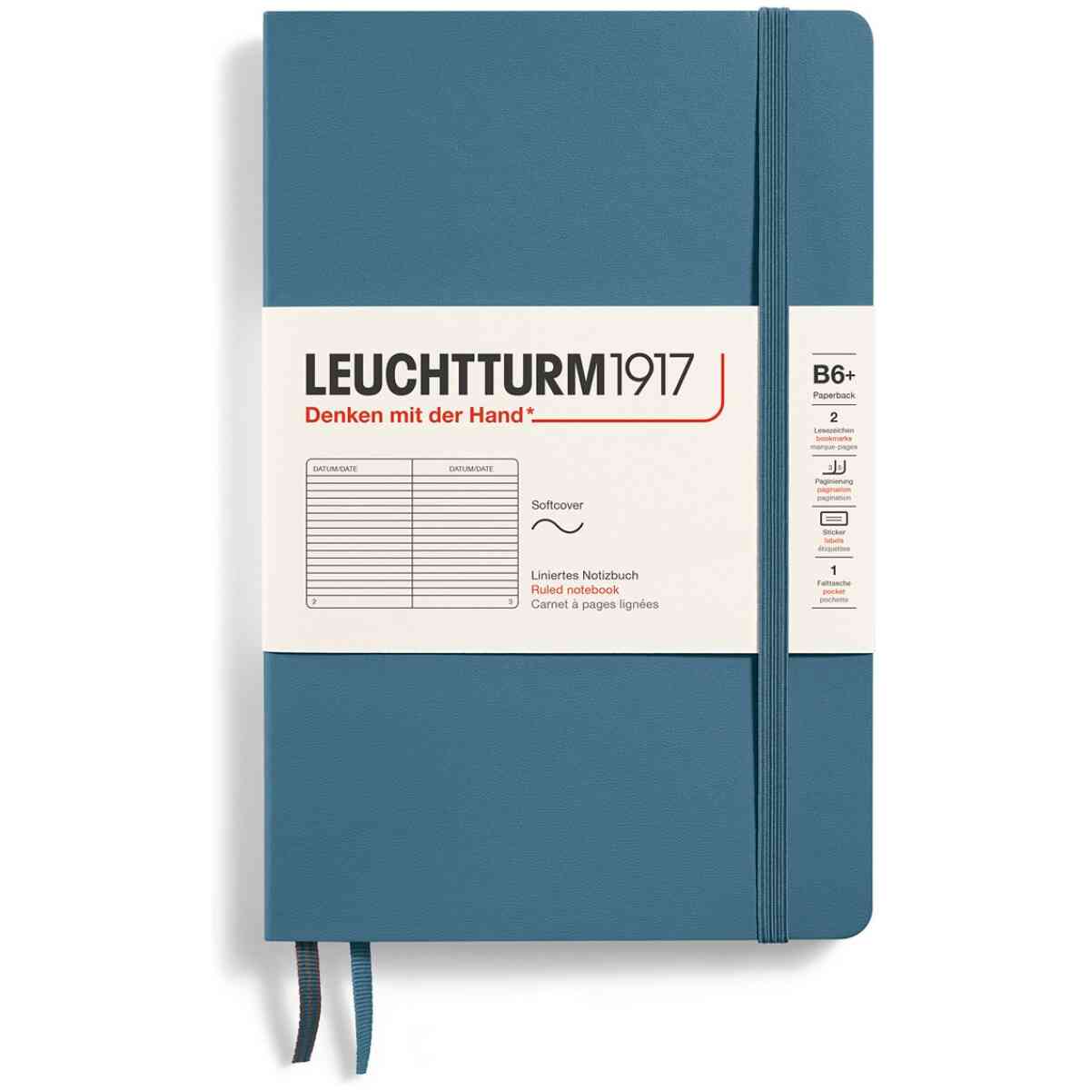 Leuchtturm1917 Notebook B6 Soft Linjerad Stone Blue