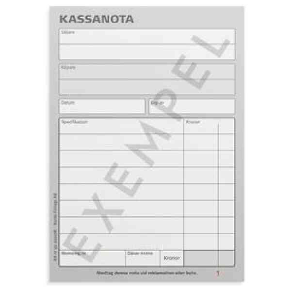 Kassanota A6 numrerade 2 x 50 blad