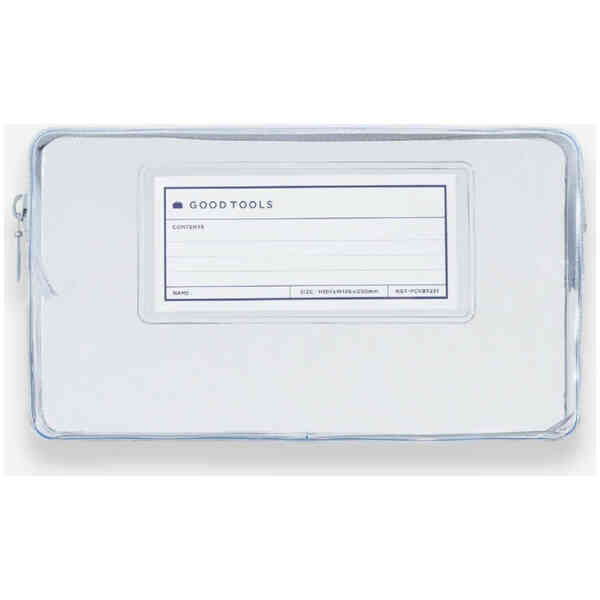 Pen Pouch Clear - Blue Zipper