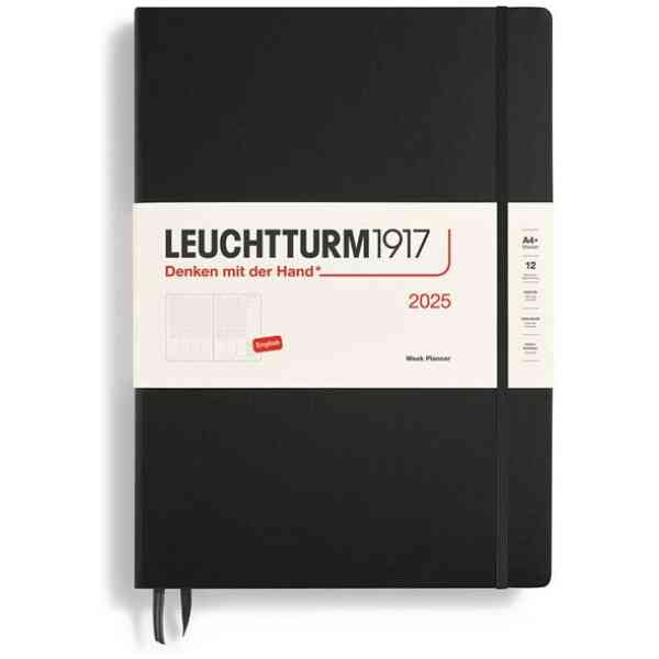 Kalender 2025 Leuchtturm1917 A4 Vecka/Uppslag Vertikal Black