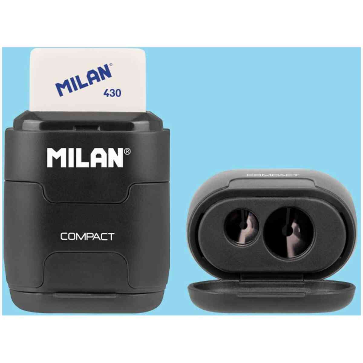 MILAN Shadow Compact Dubbel Radergummi och Pennvässare