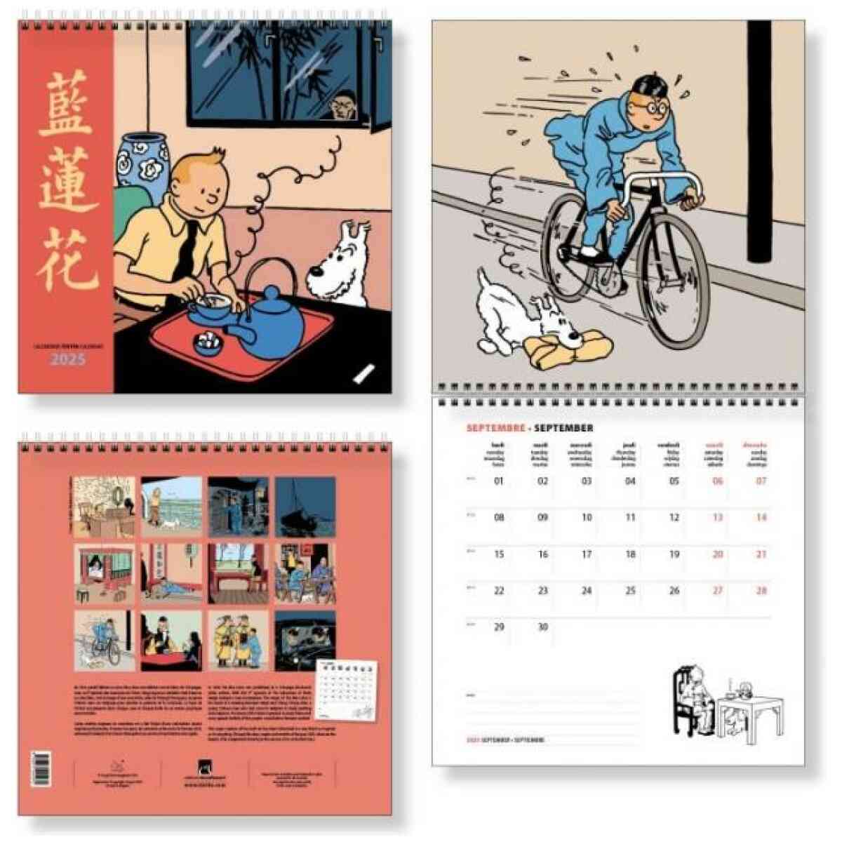 Tintin Stor Väggkalender 30 x 30 CM - Bild 2
