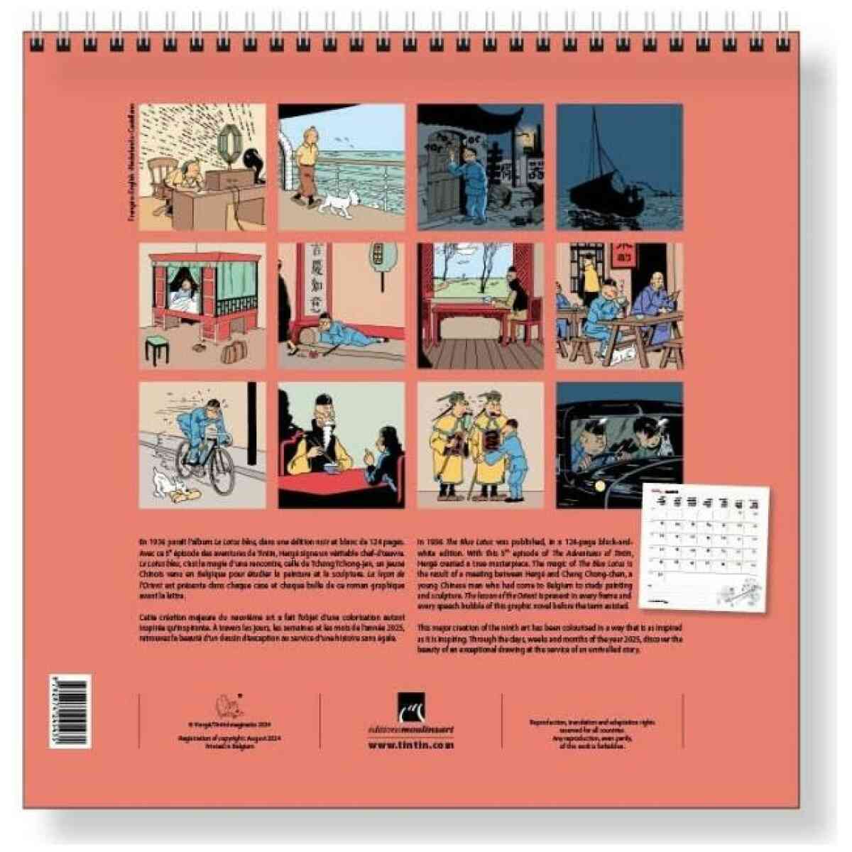 Tintin Stor Väggkalender 30 x 30 CM - Bild 3