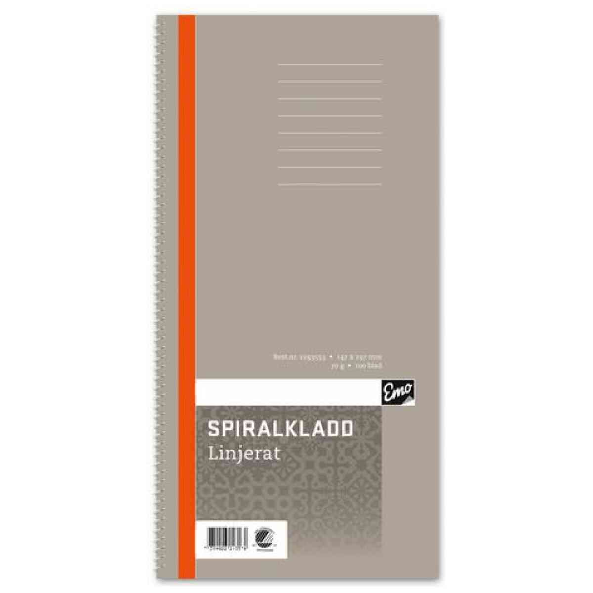 Spiralkladd 147x297mm 70g 96 blad linj