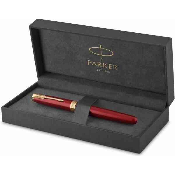 Parker Sonnet Red Lacquer G.T Rollerball F Black