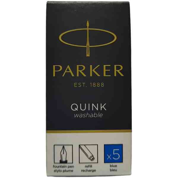 Parker Ink Cartridge Quink Ink Washable Blue 5