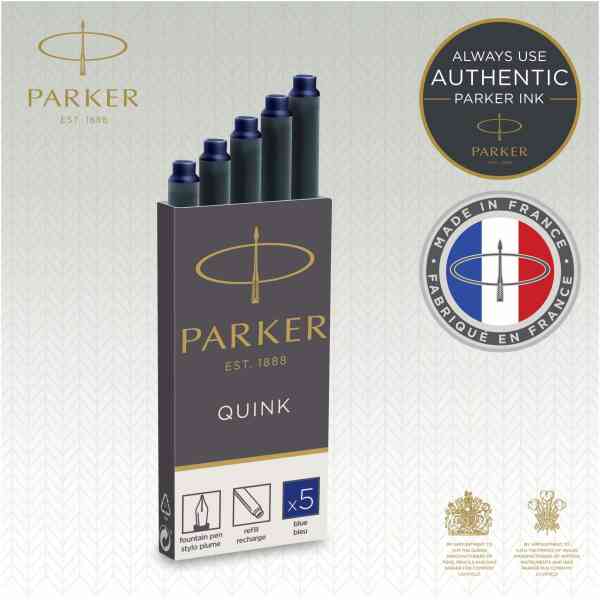 Parker Ink Cartridge Quink Blue (5) 1-Blister