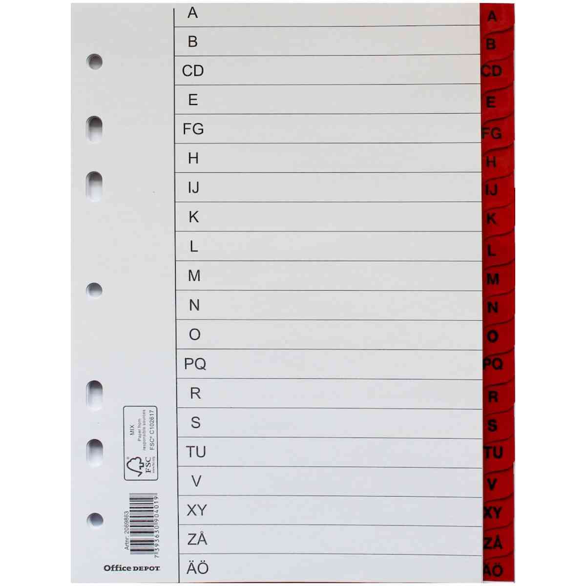 Register flikförstärkt A5 A-Ö