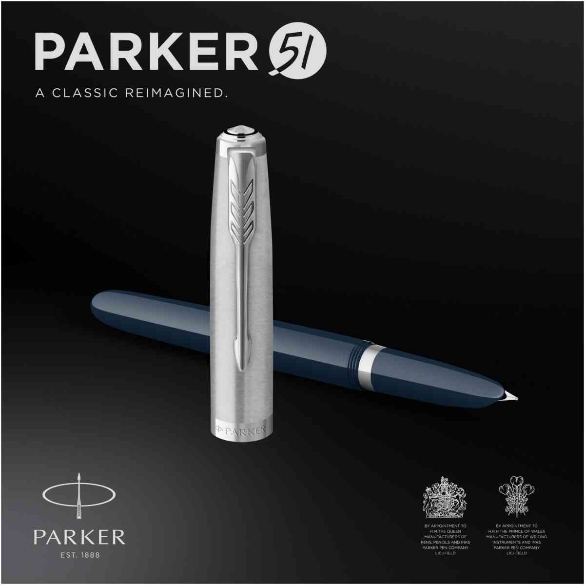 Parker 51 Midnight Blue CT Fountain pen F, black