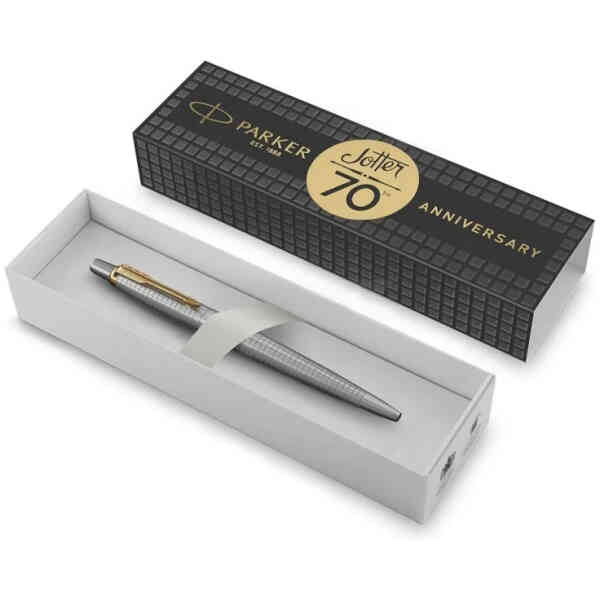 Kulspetspenna Parker Jotter Special Edition 70th Anniversary Stainless Steel G.T. Ballpen M Blue ink - Gold