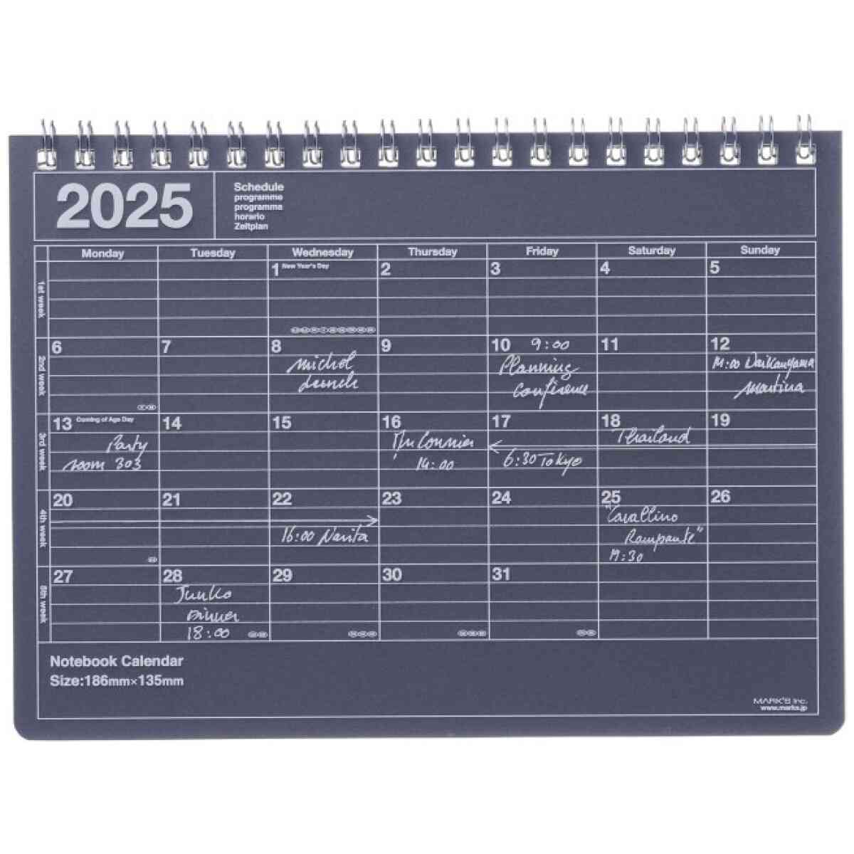 2025 Notebook Calendar S / Black