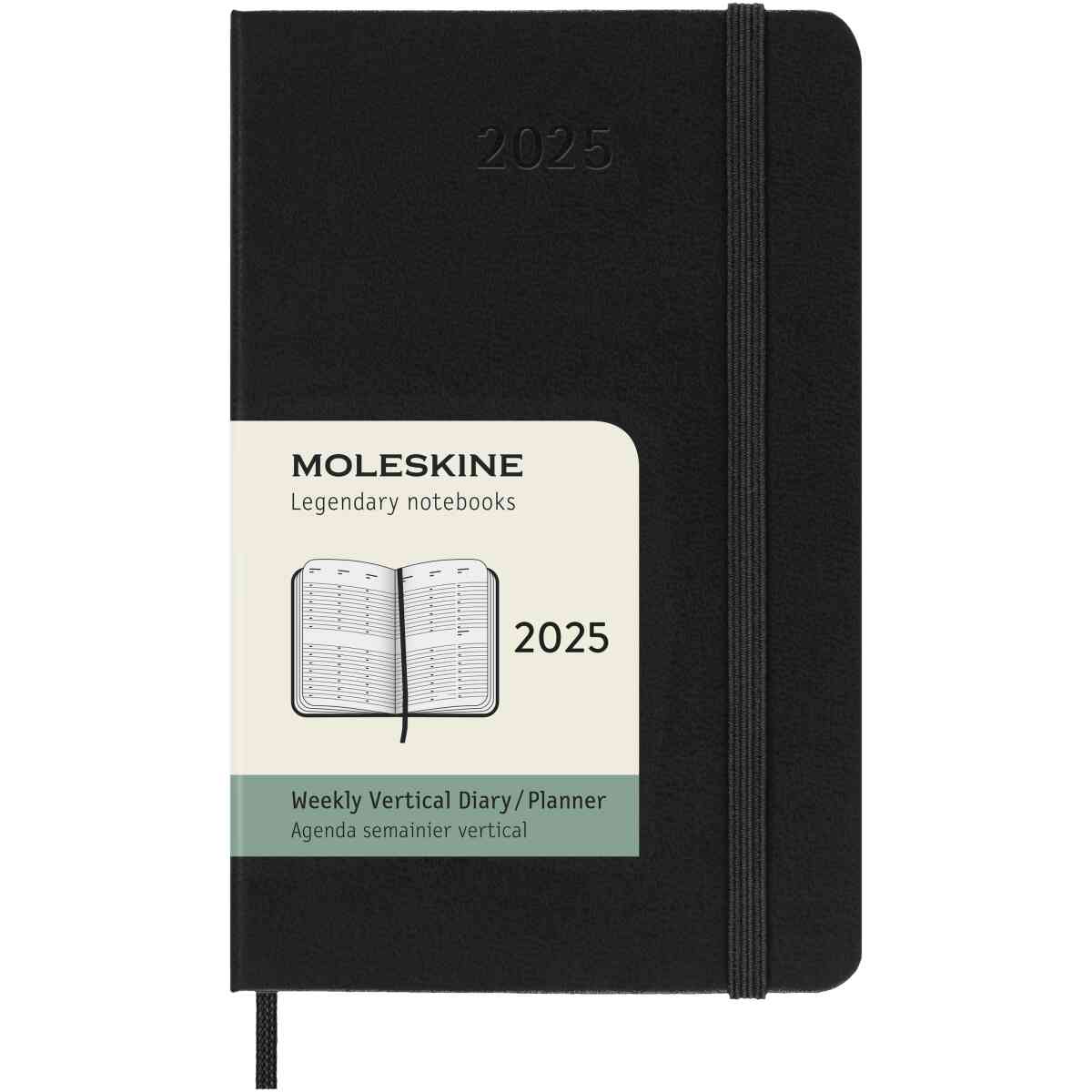 Classic Hard 12M Weekly Vertical Pocket Svart 2025