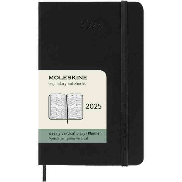 Classic Hard 12M Weekly Vertical Pocket Svart 2025