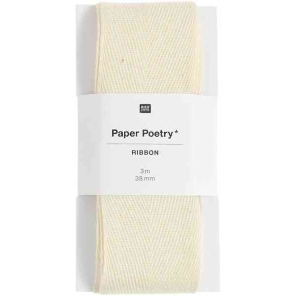 Cotton Ribbon, Nature, 38 mm x 3 m