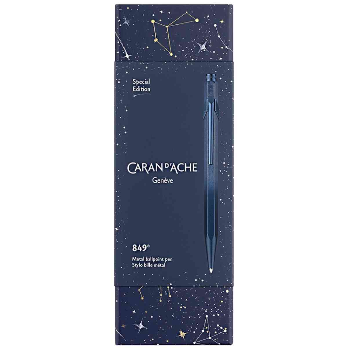 Jul Caran ´d Ache Ballpoint pen 849 Cosmic blue, black M refill, in premium cardboard box, Christmas