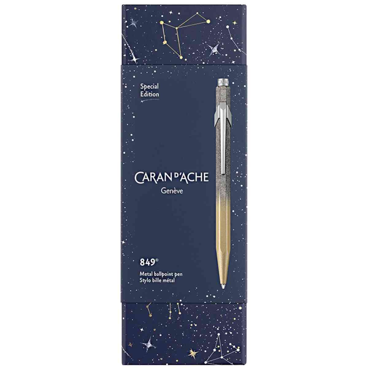 Jul Caran ´d Ache Ballpoint pen 849 Cosmic gold, black M refill, in premium cardboard box, Christmas