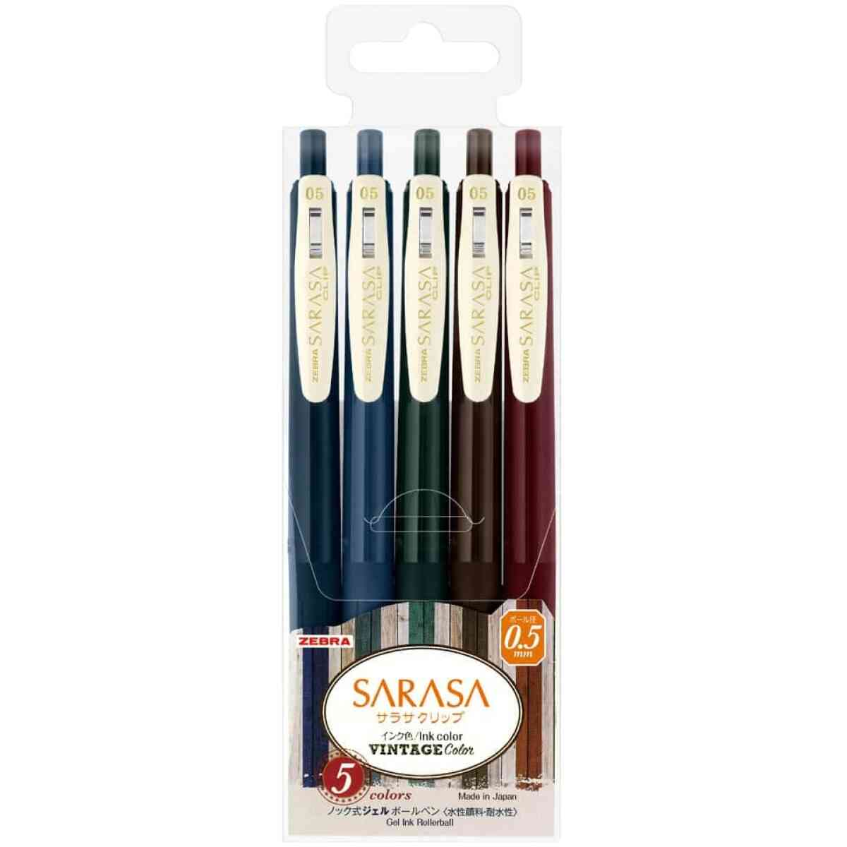 Zebra Sarasa Clip Vintage 5PK