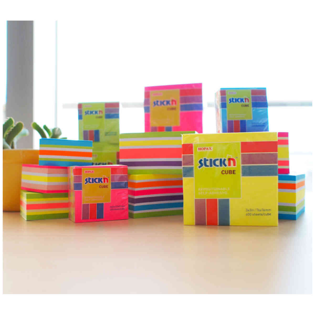 Notiskub 76x76 320 Blad Sorterat Neon - Bild 4