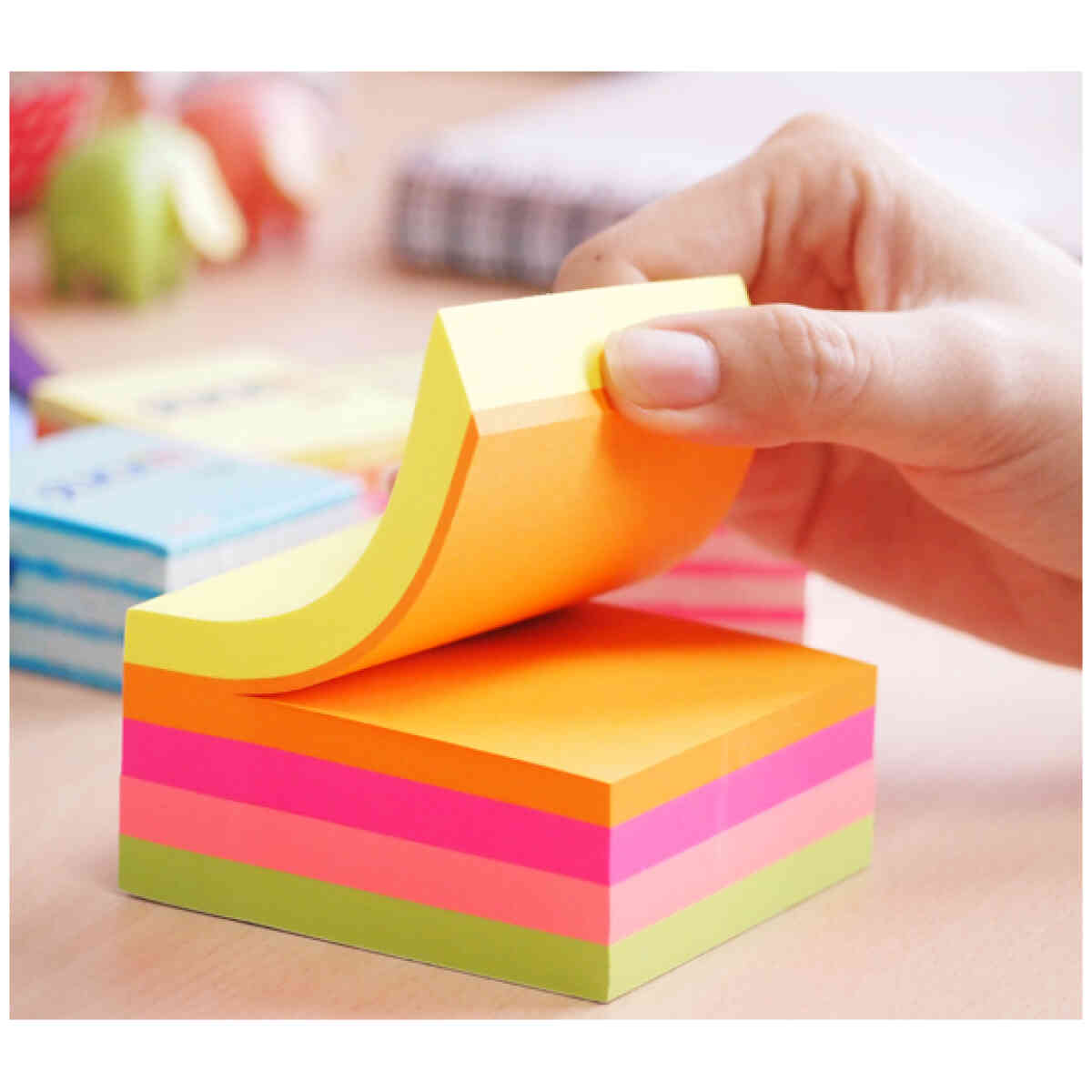Notiskub 76x76 320 Blad Sorterat Neon - Bild 3