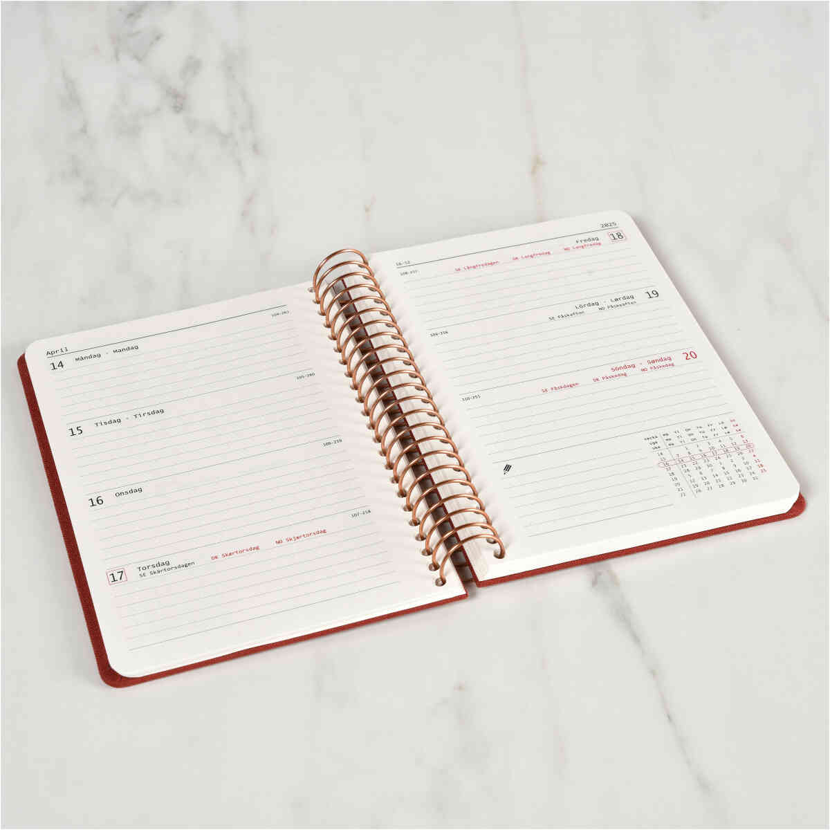 KOZO Kalender 2025 A6 Vecka Per Uppslag - Bild 5