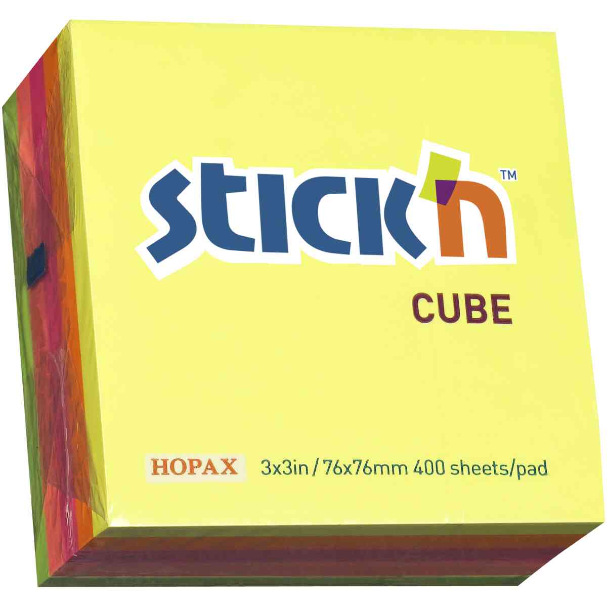 Notiskub 76x76 320 Blad Sorterat Neon