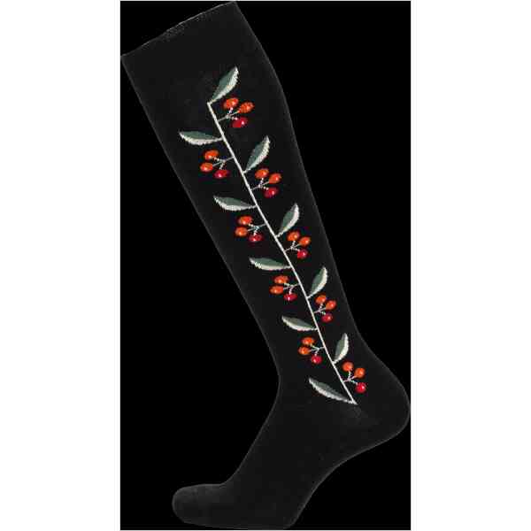 Knästrumpa Berries Svart Ull