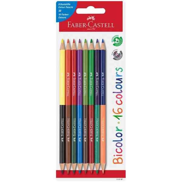 Färgpennset Faber-Castell Col.pencil Bicolor 8x BC