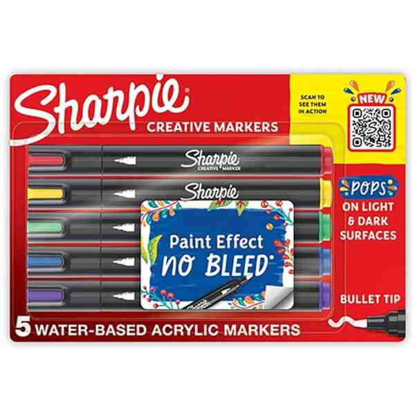 Sharpie acrylic creative marker bullet BL5 assorted Blister 12