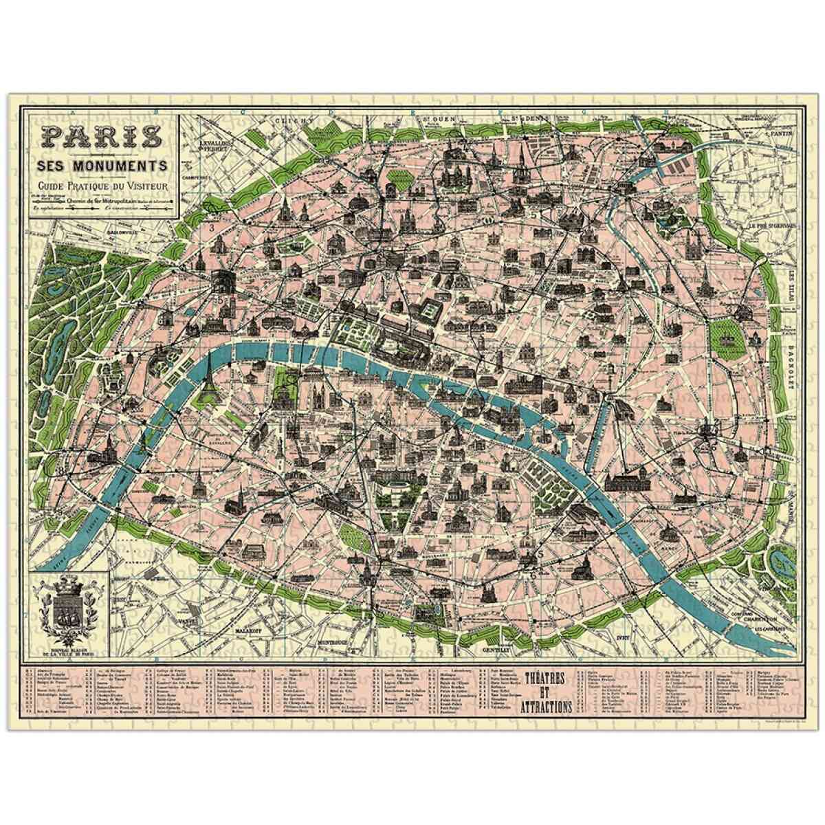 Cavallini & Co. Paris Map 1000 Piece Puzzle - Bild 2