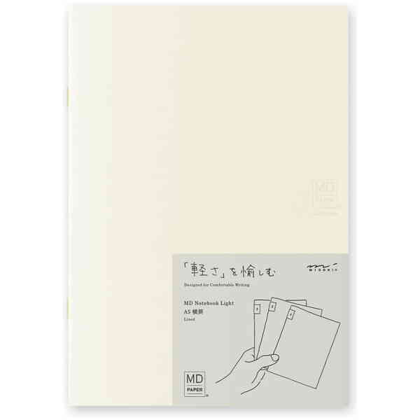 MD Notebook Light A5 Lined 3pcs Pack