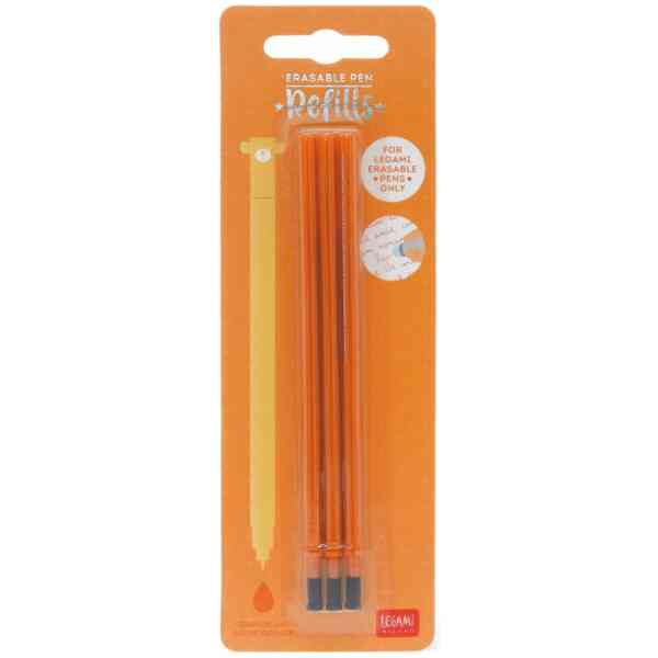 Refills för Erasable gel pens, 3 st, orange