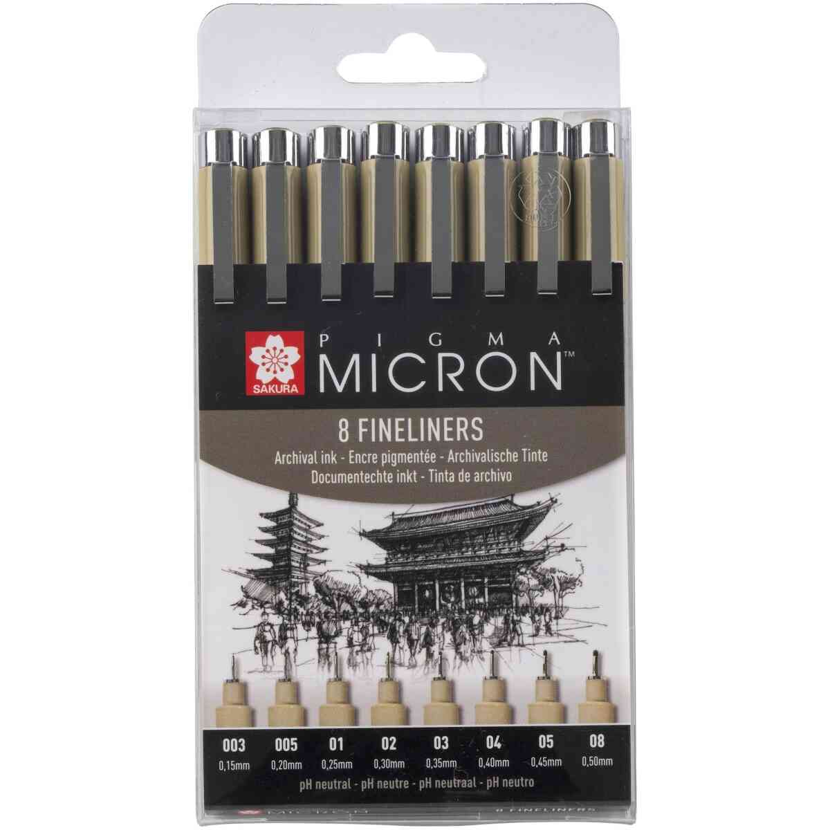 PIGMA MICRON SET 8 BLACK