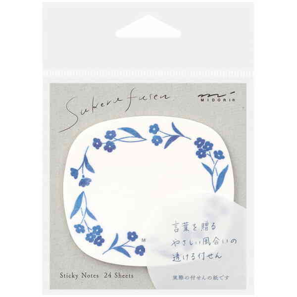 Sticky Notes Transparency Blue Flowers