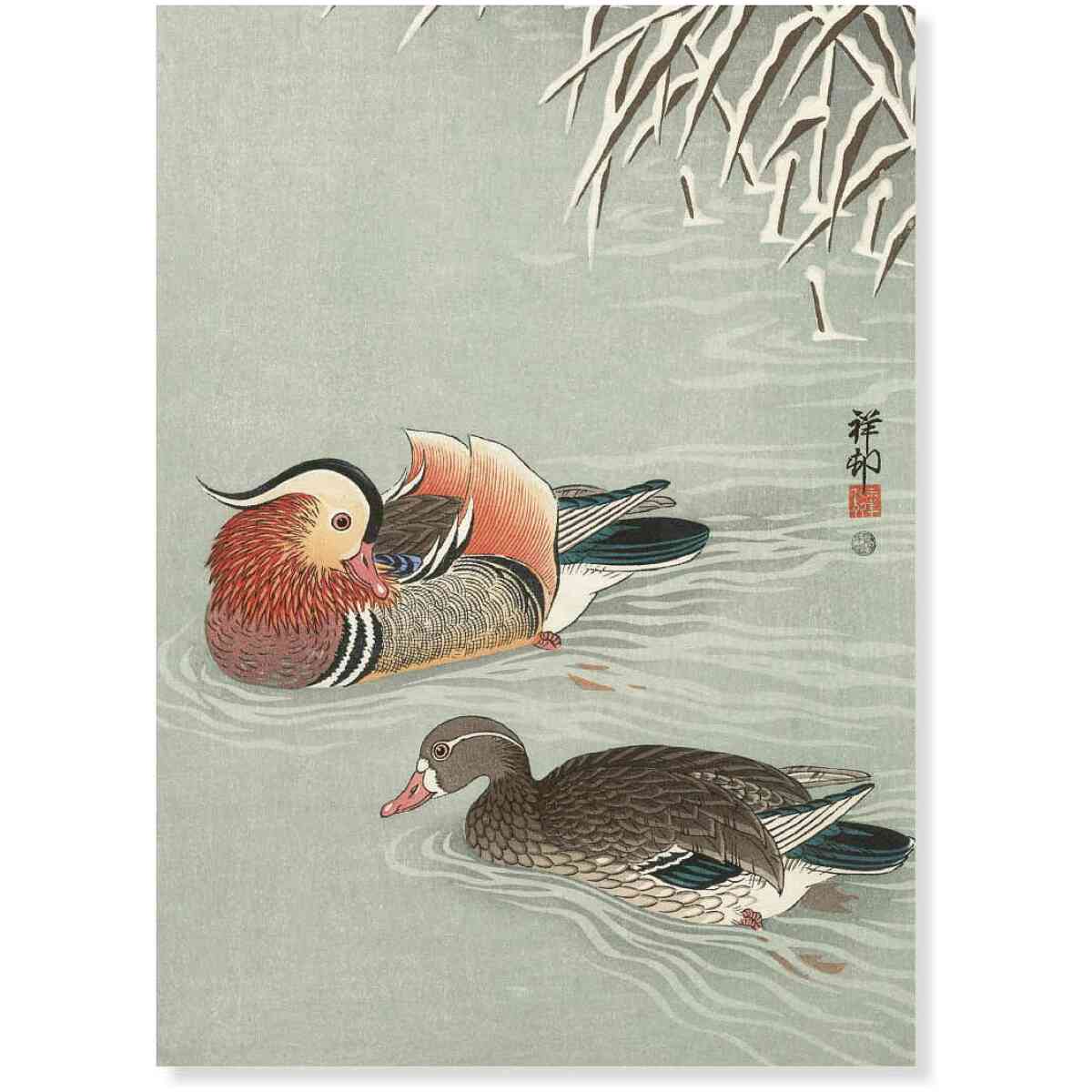 Mandarin Ducks, Ohara Koson, Greeting Card