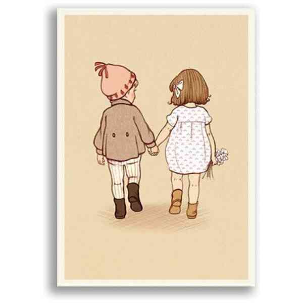 Together, Belle & Boo Playtime Postcards