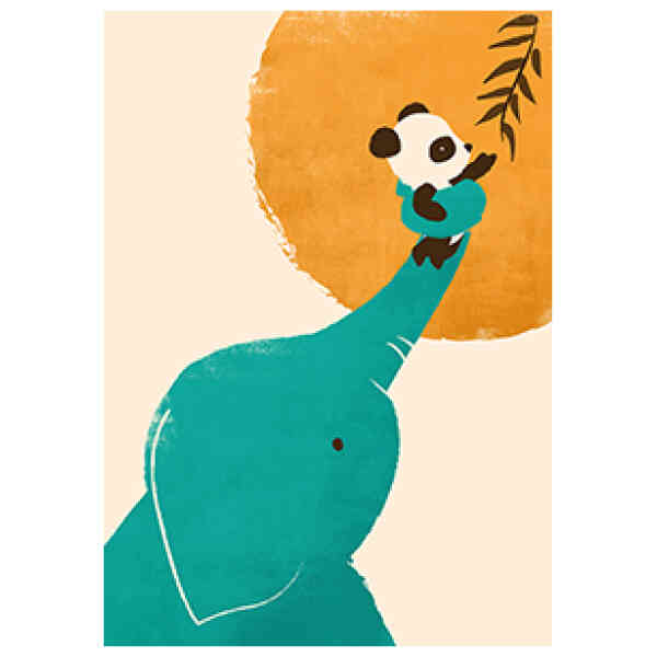 Panda's Little Helper, Greeting Card