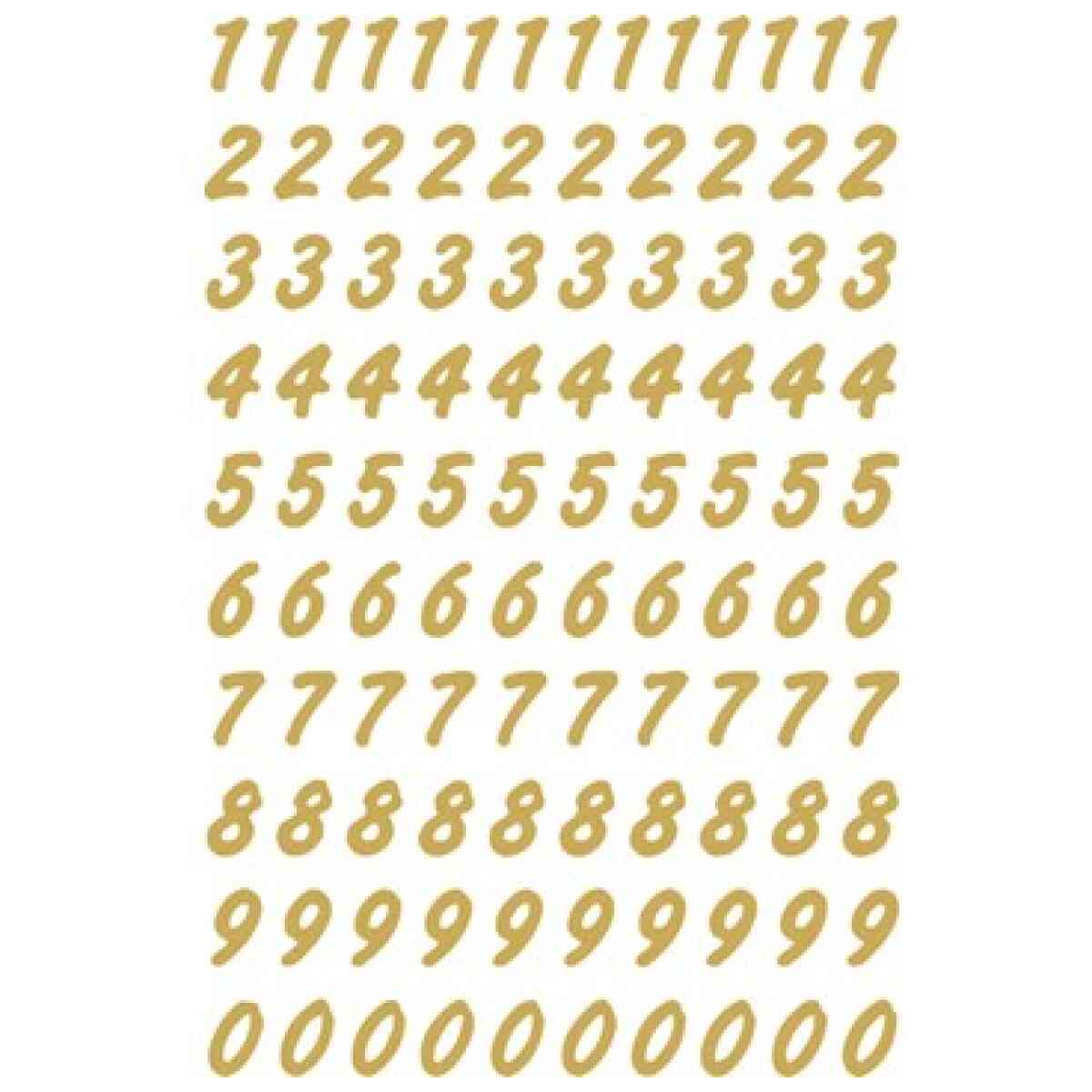 Herma etikett siffror 1-9 8mm guld